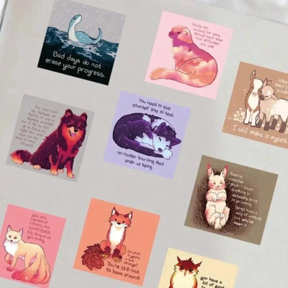 60 Multicolor positive uplifting message vinyl stickers decor laptop cup helmet - Picture 6 of 7